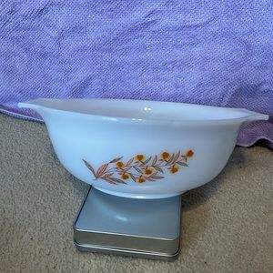 RARE GLASBAKE Autumn Leaf Jewel Tea China 4 Qt. Glassware Bowl 12 3/4" x…